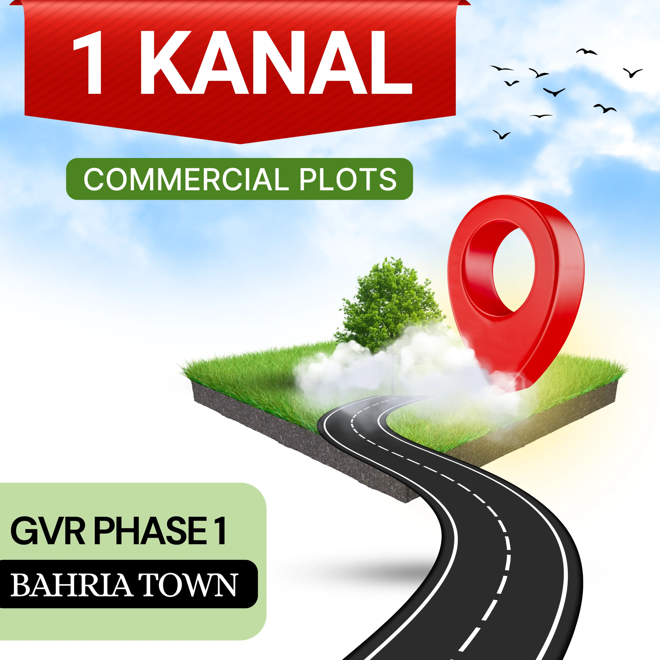 1 Kanal Commercial Plots in GVR Phase 1 Bahria Town Lahore